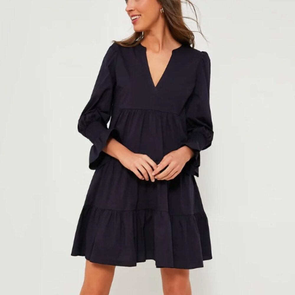 Pomander Place Navy Blue Crepe Kenzo Dress